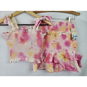 Cabana by Crown & Ivy Women's Skirt & Crop Top Size XS / S Pink Tie Dye Outfit